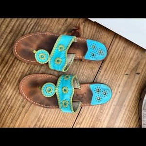 Blue and Green Jack Rogers